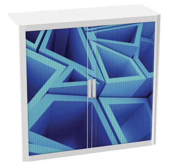 ARMOIRE EASY OFFICE HAUTEUR 104 CM CORPS BLANC RIDEAUX DÉCOR TRIANGLE - MANUTAN COLLECTIVITÉS