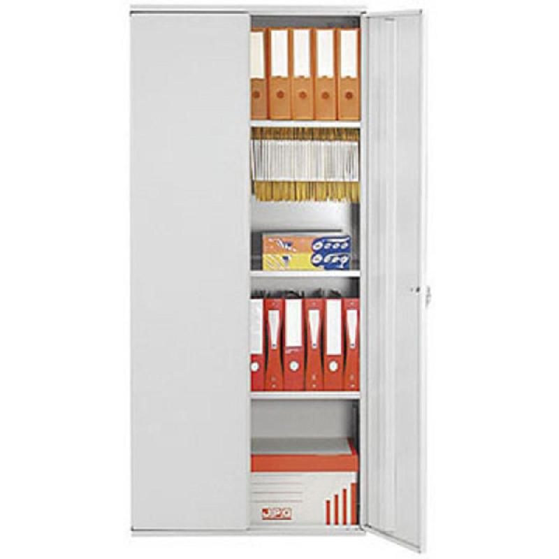 ARMOIRE MÉTAL STARTING - A PORTES BATTANTES - H. 180  X  L. 80 CM - CORPS GRIS - PORTES GRIS