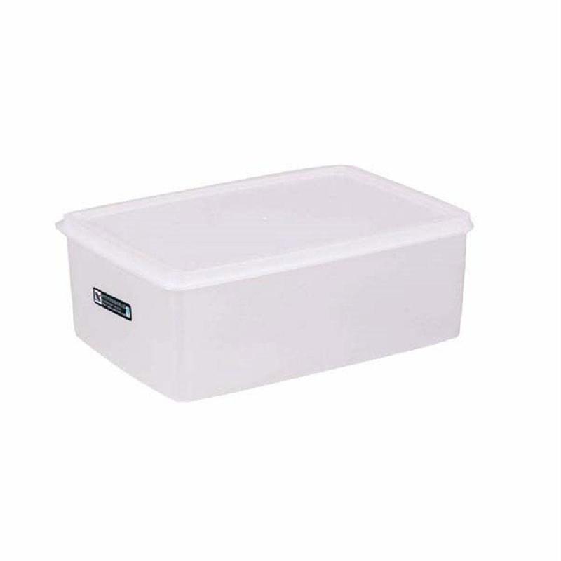 Bac alimentaire + couvercle 3150ml 26x18x10cm polyéthylène blanc_0