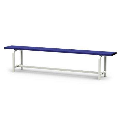 BANC DE VESTIAIRE DE 2M SUR PIED GES, ASSISE ALU
