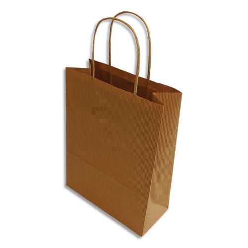Bong boîte 200 sacs poignées torsadées kraft naturel 100%, format 22 x 33 x 10 cm, couleur naturel_0