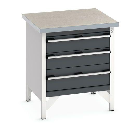 BOTT 1 ETABLI EN LINOLÉUM CUBIO - 3 TIROIRS - L750MM - BOTT