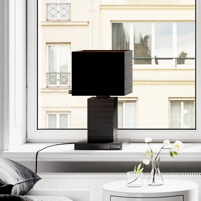 BY RYDÉNS CRAZY LAMPE À POSER EN TISSU, NOIR MAT