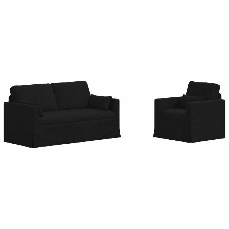 Canapé 2 pcs Noir 158 x 78 x 80 cm tissu Modèle Apex Stella Pro - Matériau naturel 8721364374263_0