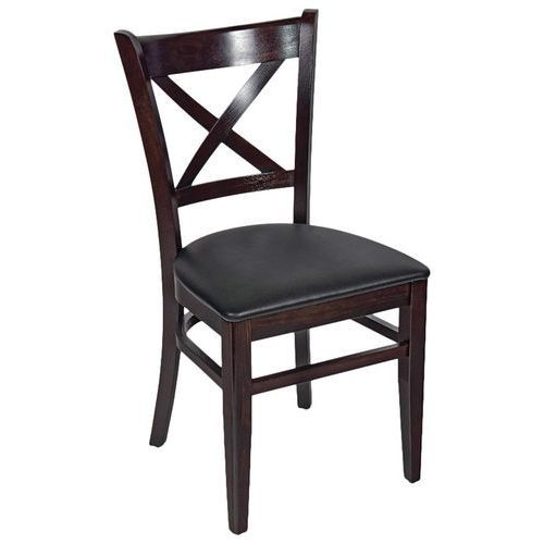 CHAISE DONA STRUCTURE HÊTRE MASSIF - ASSISE TISSU PVC NOIR - STAMP