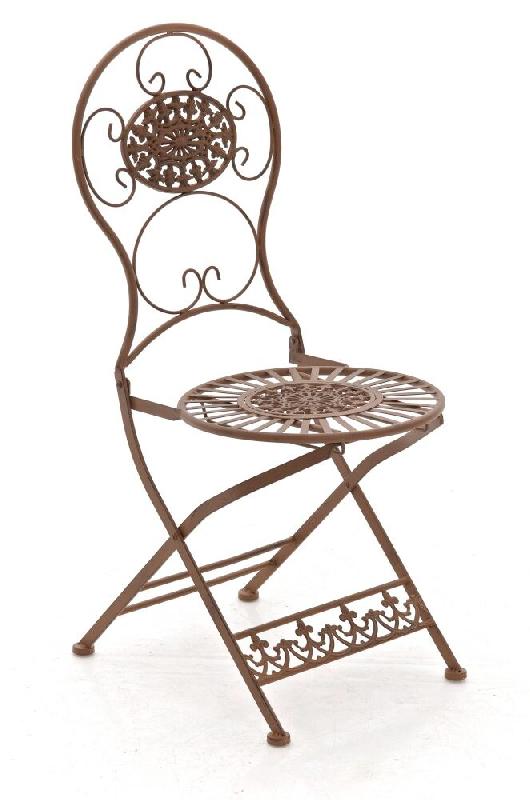 CLP Chaise de jardin pliable Mani Marron antique - marron métal 11176232_0