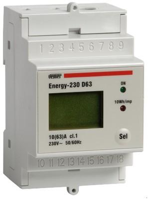 Compteur d'énergie monophasé 230V AC - Energy-230 D63 VN973400 - 3 modules DIN_0