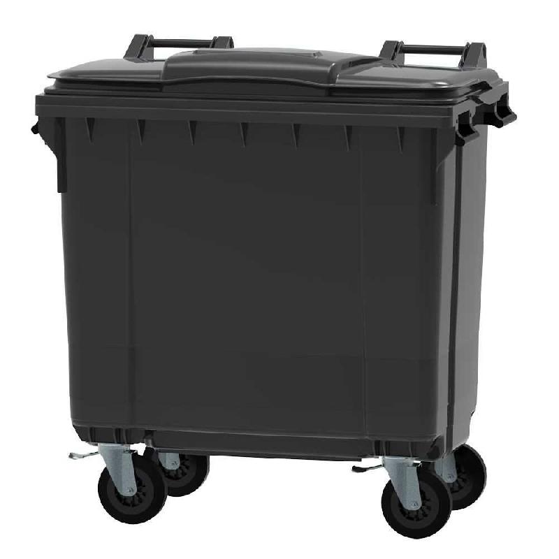 Conteneur à déchet mobile polyéthylène anthracite 145 x 80 cm CITEC - gris plastique 535212_0