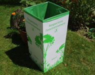 Poubelle de tri selectif en carton recyclé 110 l - poubelle verte