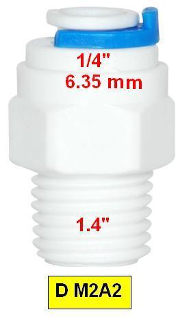Raccord droit Quick Fitting - D m2a2 - mâle 1/4