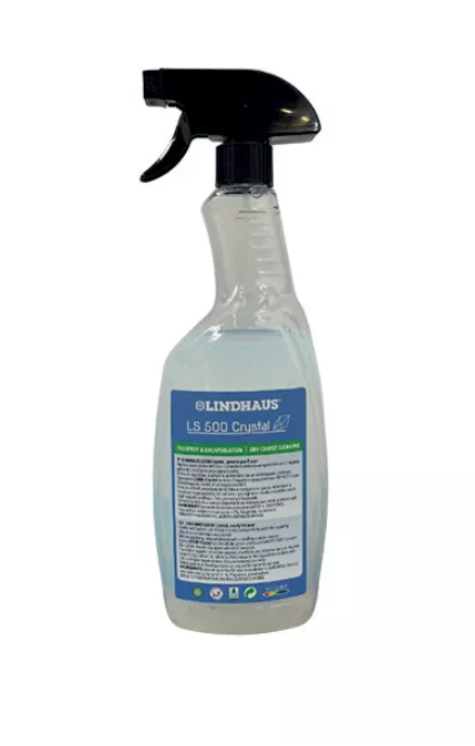 Détergent ECO DRY CRISTAL pour sols textiles - nettoyage à sec - carton de 9 flacons de 1L - Réf. 033180000 - Marque LINDHAUS_0