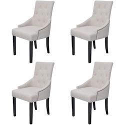 Décoshop26 - Lot de 4 chaises de salle à manger cuisine design moderne en tissu gris crème CDS021533 - gris 3000014371537_0
