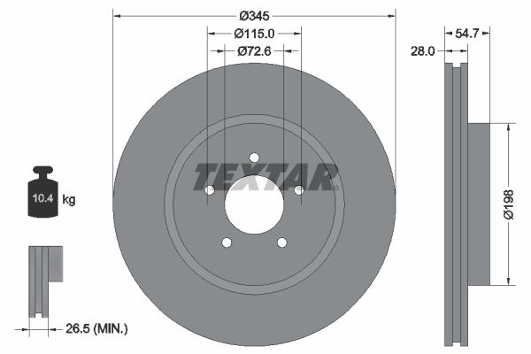 Disque de frein Textar 92177103 - ventilé de l'intérieur - boîte de 1 disque_0
