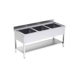 Distform Plonge Inox Professionnelle Triple avec Etagère 1800 x 700 - 0641094422257_0