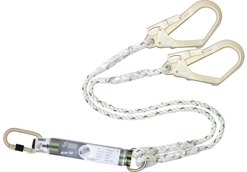 Double longe avec absorbeur d'énergie - corde polyamide tressé Ø12mm - 1,5m (Ref FA 30 200 15)_0
