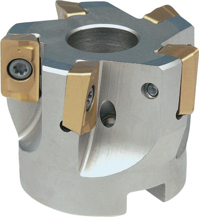 Fraise en bout D. 63 mm nickelé avec refroidissement intérieur - 6 lames - APKT-16 - PROMAT_0