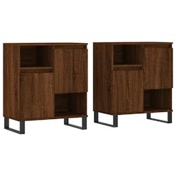 Helloshop26 - Buffet bahut commode armoire meuble de rangement organisateur cuisine salle de séjour salons lot de 2 bois 02_0036794 - 3000213064919_0