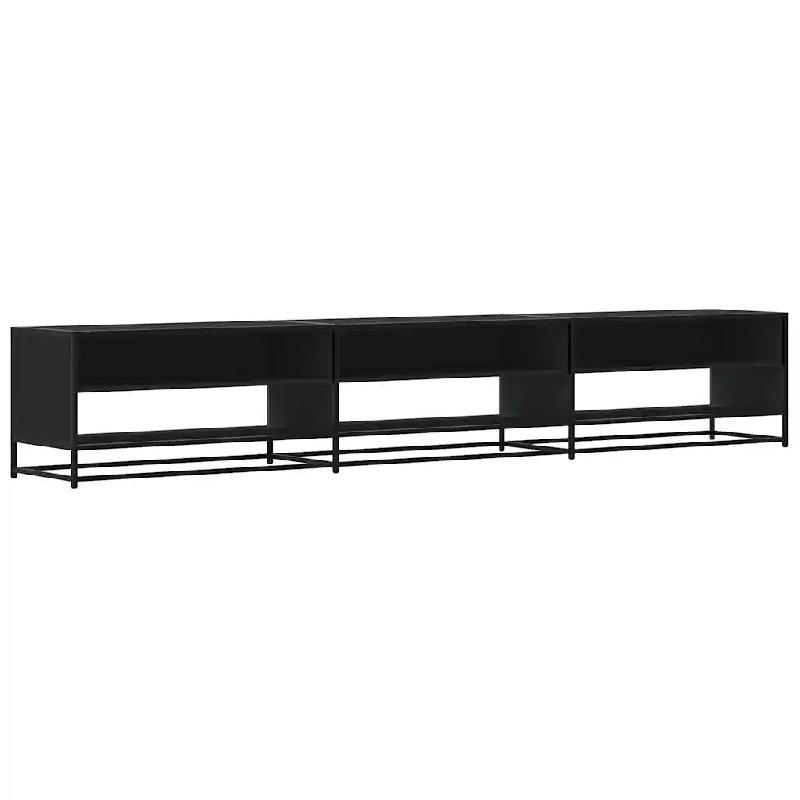 Helloshop26 - Meuble TV industriel grand espace de rangement salon 270 x 40 x 46 cm en bois d'ingénierie noir 02_0055622 - noir métal 3000239112724_0