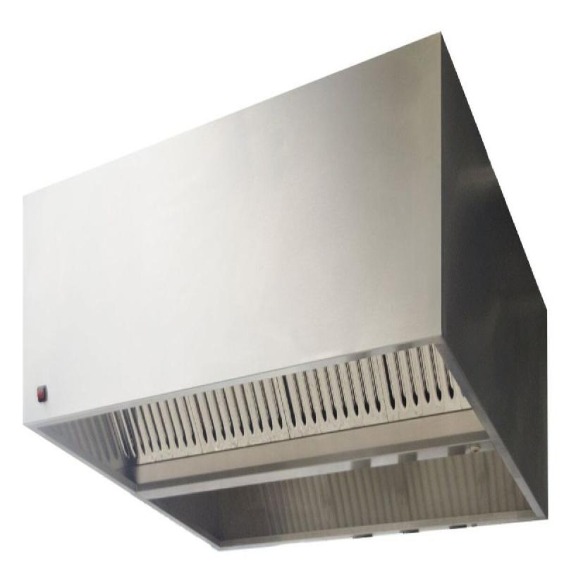 KBS Gastrotechnik KBS Hotte centrale Hotte centrale forme cubique 2800x1500x450 mm Filtre pare-flamme LED - 4059395044669_0