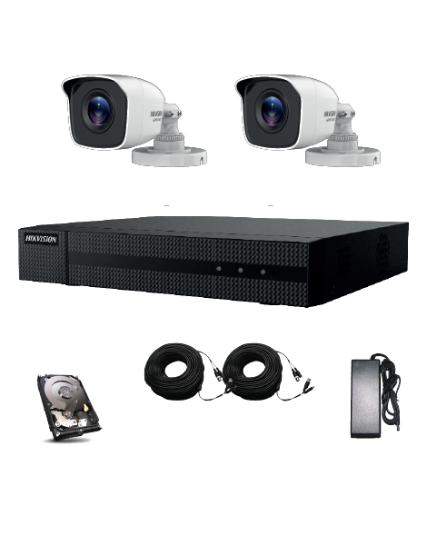 Kit XVR - 2 caméras tubes 2 MP - Disque dur 1 To - Enregistreur DVR compatible A-HD, HD-CVI, HD-TVI, CVBS et IP_0