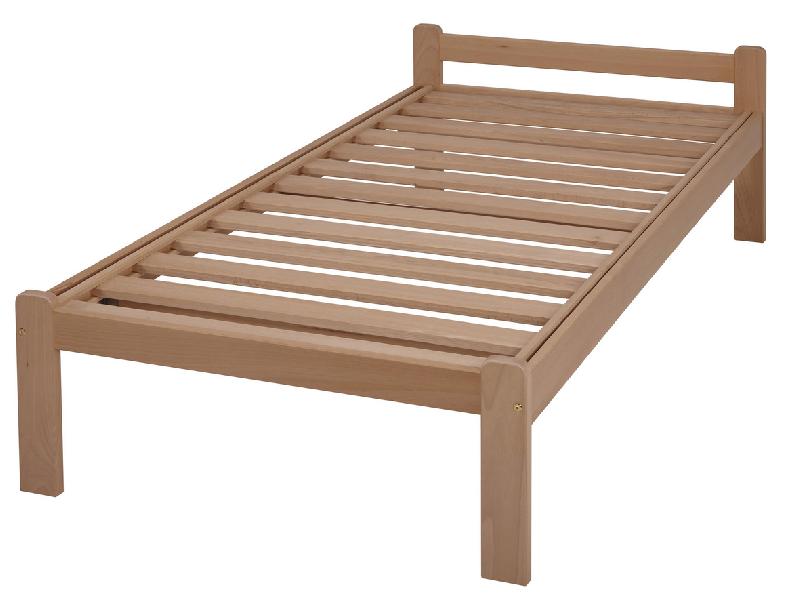LIT ARMEL TÊTE 1 TRAVERSE SOMMIER LATTES 90X190 CM COLORIS HÊTRE NATUREL - MANUTAN COLLECTIVITÉS