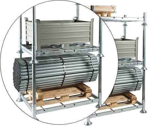 Lot de 4 tubes de gerbage en acier pour Manurack - Longueur 2100 mm - TUBE2100/LOT4_0