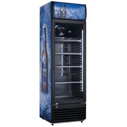 METRO Professional Réfrigérateur à boissons / Frigo vitré GSC2350B-BS, 62x63.6x201.1cm, 324L, froid ventilé, 180W, 1 porte vitrée, avec serrure_0