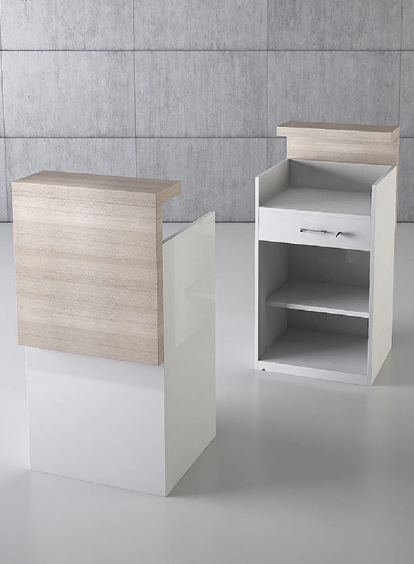 Meuble comptoir de vente QF-5BCVA - Moderne, élégant et fonctionnel avec espaces de rangement_0