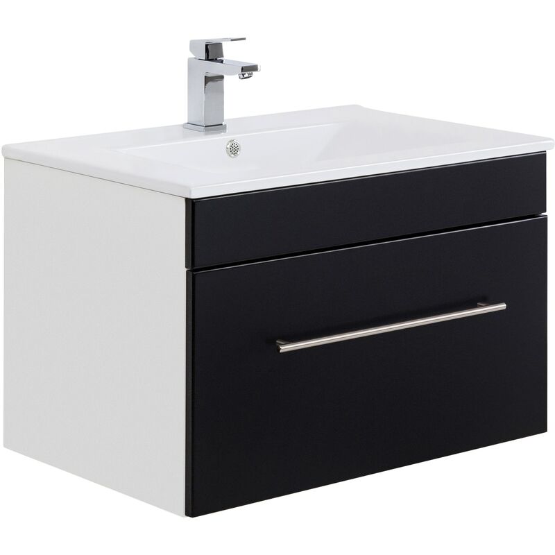 Meuble Salle De Bain Santini 75 Noir Satine Emotion Comparer Les