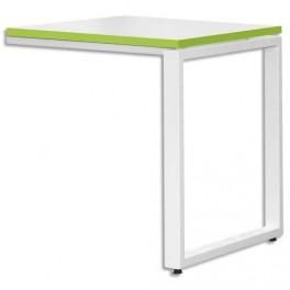 MTI RETOUR BUREAU MT1 ÉLÉGANCE BLANC CHANT VERT PIÉTEMENT BLANC - DIMENSIONS L80 X H75 X P60 CM