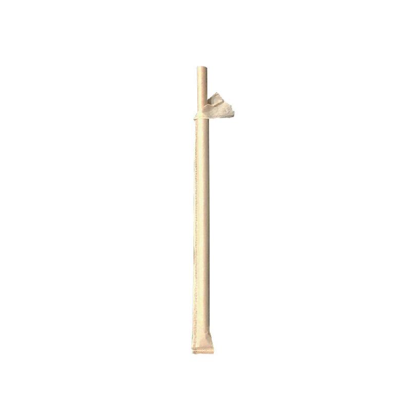 Paille papier kraft avec sachet Ø0,60x14cm - par 3000_0