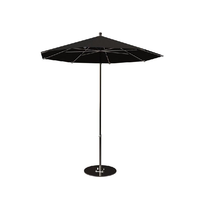 Parasol pour terrasse Pro Moorea rond Ø200 cm - armature + toile + housse - noir_0