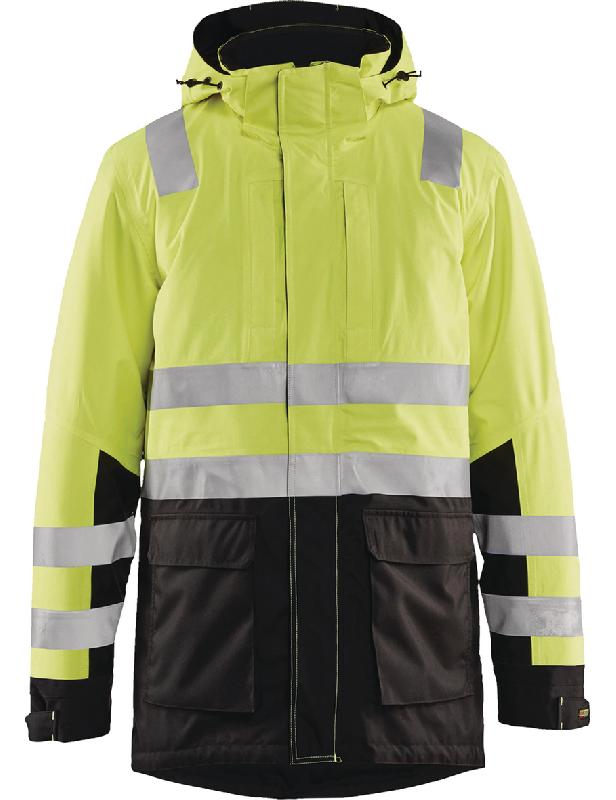 PARKA HAUTE-VISIBILITÉ JAUNE FLUORESCENT/NOIR TAILLE 4XL - MANUTAN COLLECTIVITÉS