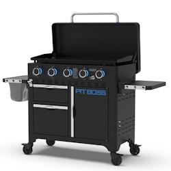 Plancha à Gaz 5 Brûleurs 14.65KW Plaque Ceramique 90 x 46 cm Chariot + Housse Pit Boss - noir acier 0684678608111_0
