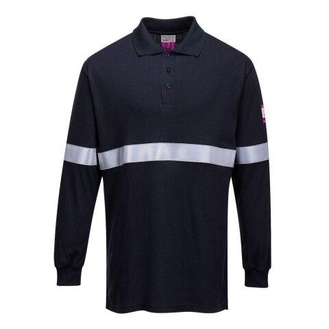 PORTWEST FR03 POLO ML MODAFLAME BANDE RÉTRO MARINE - TAILLE 4XL