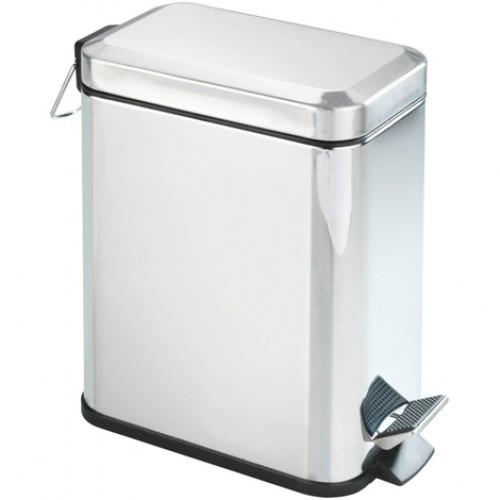 POUBELLE À PÉDALE CARRÉE POUR SALLE DE BAIN EN ACIER INOX 5 LITRES WENKO