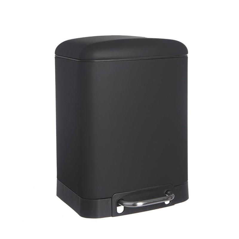 Poubelle à pédale Silence 6L Noir - Fermeture silencieuse et design pratique - Paris Prix_0