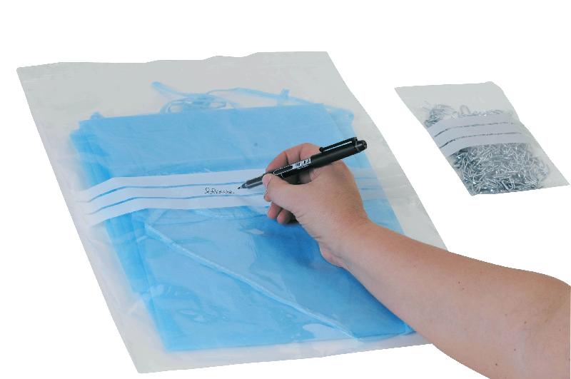 Sachet Scigrip à fermeture zip 50μ à bandes blanches - 581009 – 180 x 250 mm_0