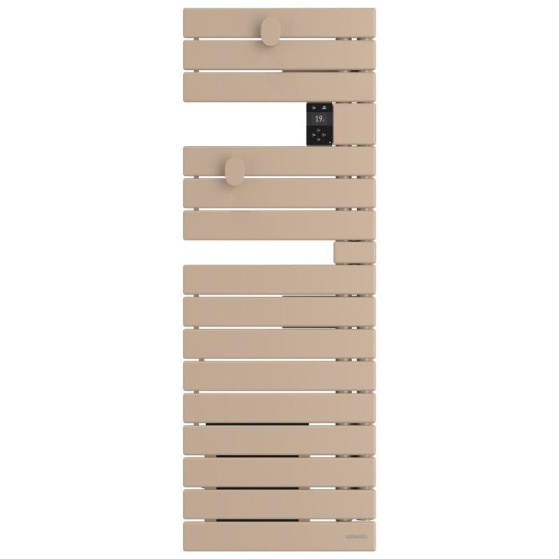 Sèche-serviettes connecté Nefertiti étroit mât droite 500W beige - Atlantic - 850643_0
