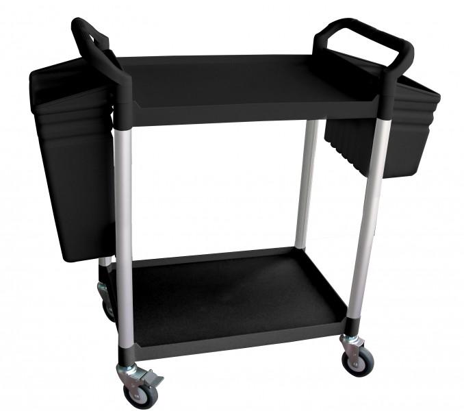 Servante multi-usage 2 plateaux - avec ou sans bacs - coloris noir ou gris clair - formats standard ou XL - marque Rolléco_0