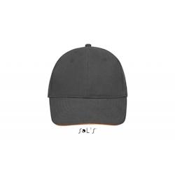 Sol's - Casquette 6 panneaux BUFFALO Gris Foncé / Orange Taille Unique - Taille unique gris 3660731205227_0