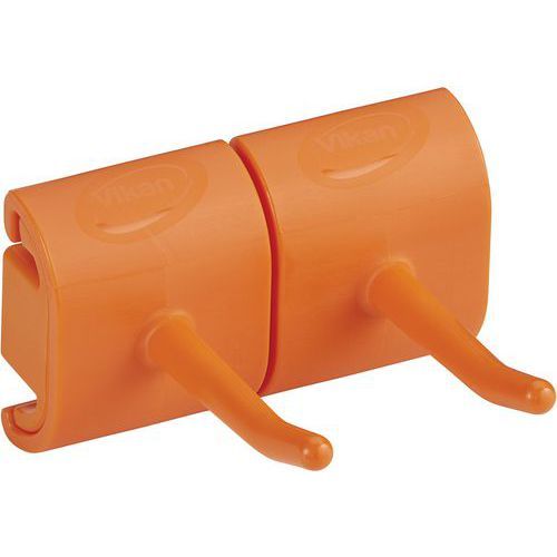 SUPPORT MURAL HYGIÉNIQUE - DOUBLE CROCHET - 83CM - ORANGE - VIKAN
