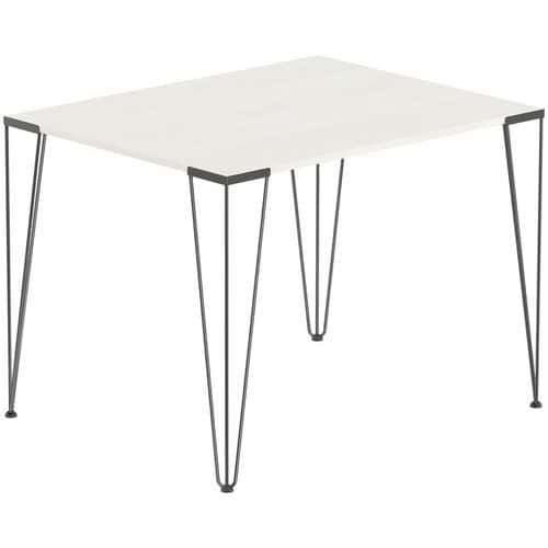 TABLE RÉUNION LORI 120 X 70 CM PLATEAU PIN PIED NOIR - MBA