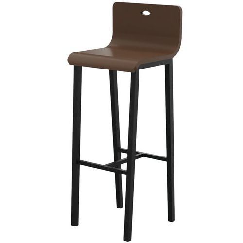 TABOURET HAUT IGLOO COQUE CAPPUCINO PIÈTEMENT NOIR