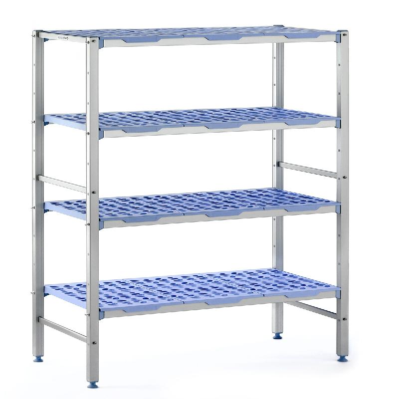 Tournus RAYONNAGE A CLAYETTES AMOVIBLES clayettes polypropylène à 4 niveaux dimensions  1694 x 400 mm hauteur 1750 mm - PLB1694_0