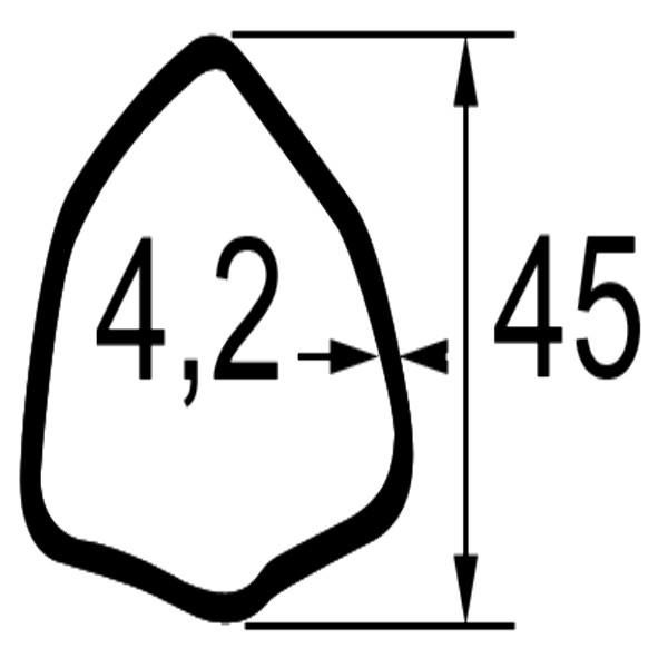TUBE TRIANGULAIRE LG.1,5M. DIM.45X4 TCM