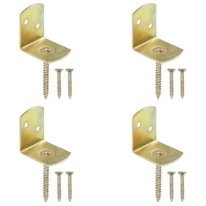 Vidaxl supports de panneau de clôture 4 pcs forme en l métal galvanisé 145504_0