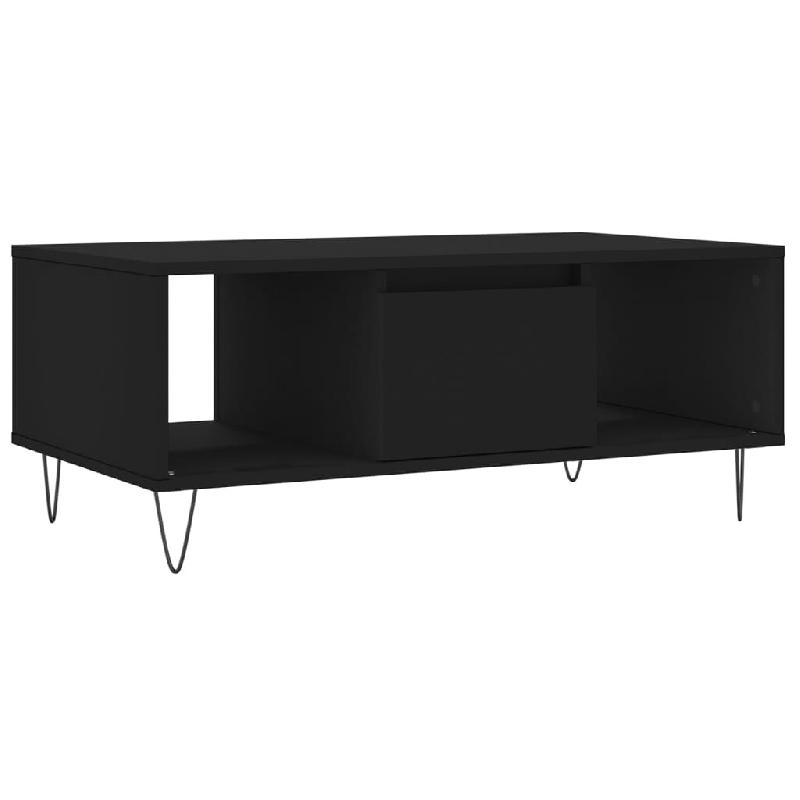 VidaXL Table basse Noir 90x50x36,5 cm Bois d'ingénierie Modèle Flex Prime Élite - 830589_0
