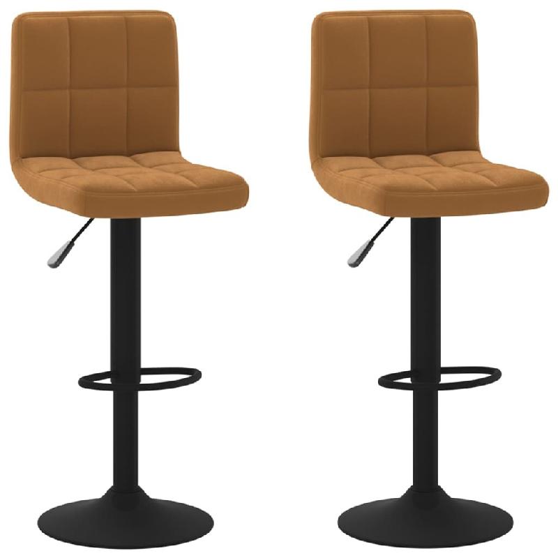 VidaXL Tabourets de bar lot de 2 marron velours Modèle Aero Advance Pro - 334303_0