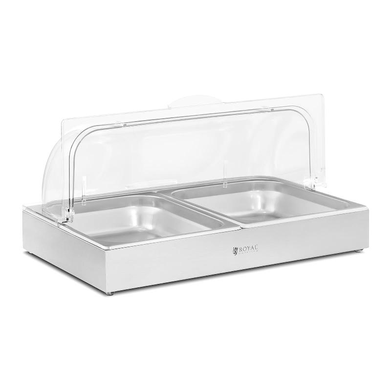 VITRINE POUR BUFFET 2 X 4 LITRES 535 X 335 X 250 MM ACIER INOXYDABLE / PLASTIQUE (POLYCARBONATE) 14_0005383_0